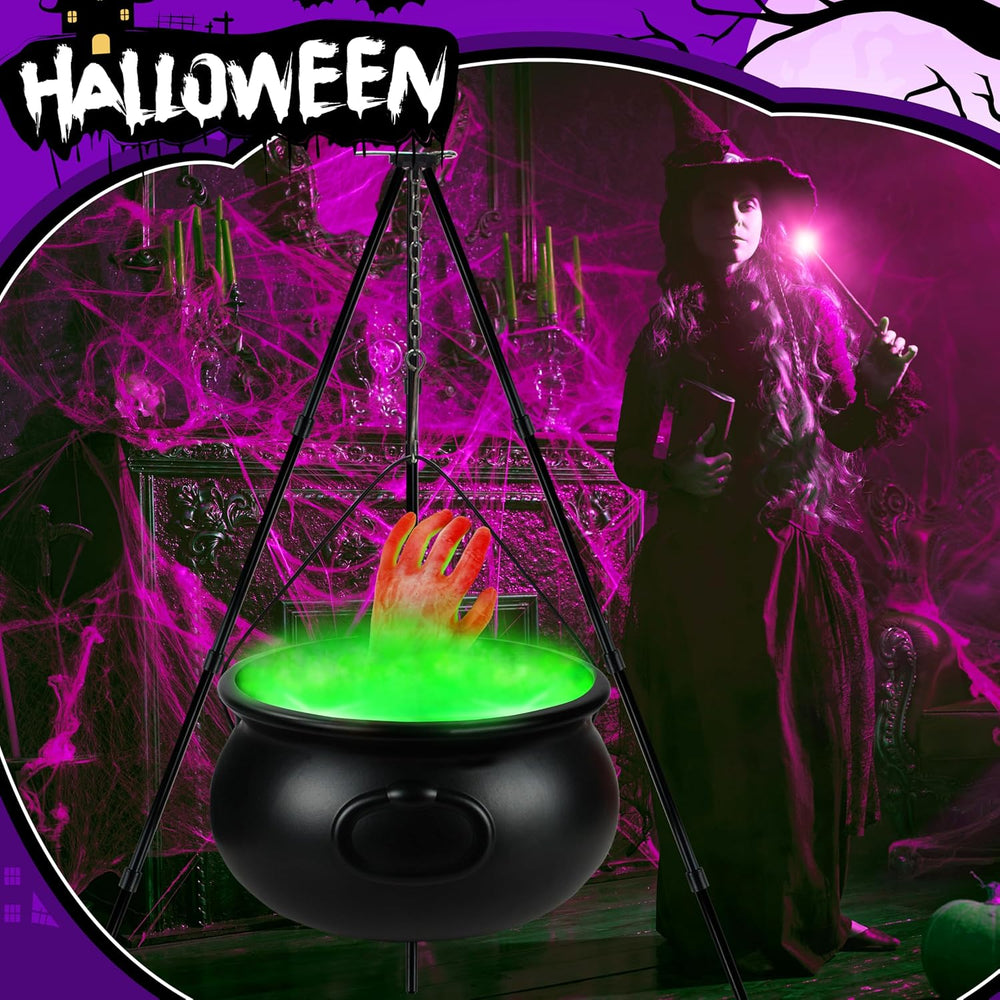 Halloween Decorations Outdoor, 12.6โ Large Witches Cauldron Kettle on Tripod ...