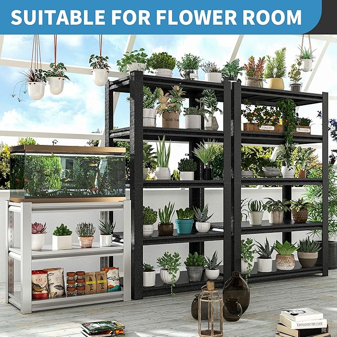 31.5" H Metal Storage Shelving, 1500LBS Heavy Duty Shelves Unit, Adjusta...