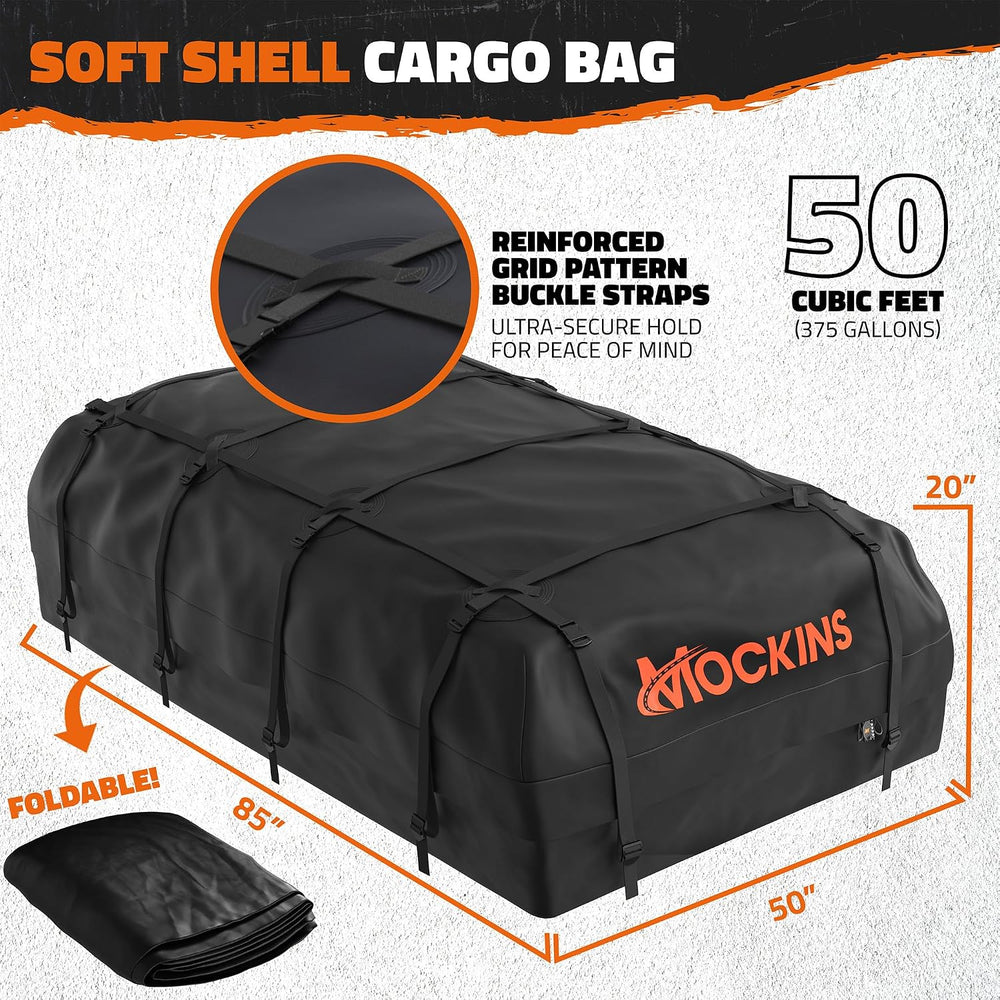 Mockins 90"x50"x5" XXL Heavy Duty Roof Rack Cargo Carrier w/ 2...