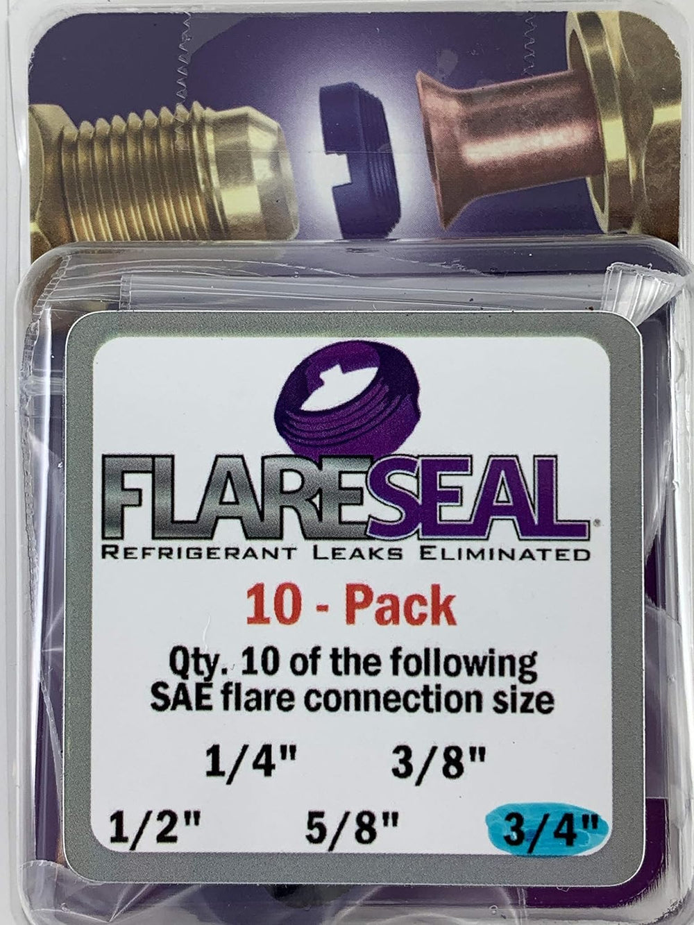 3/4" - 10 Pack - FS12-10PK Leak Free SAE Flare Connections - Refrigerati...