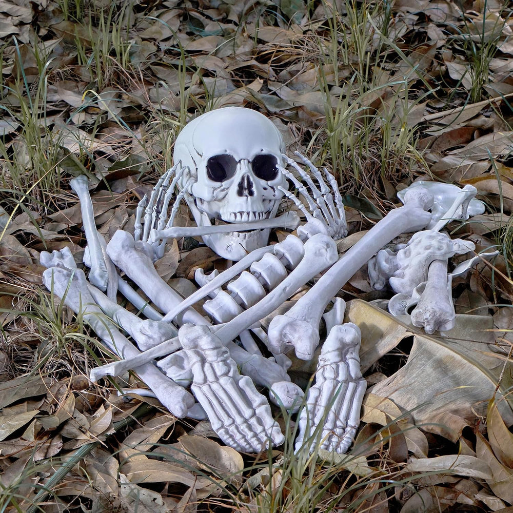 JOYIN 28 PCS Halloween Decorations Skeleton Bones and Skull Kit, Indoor Outdo...