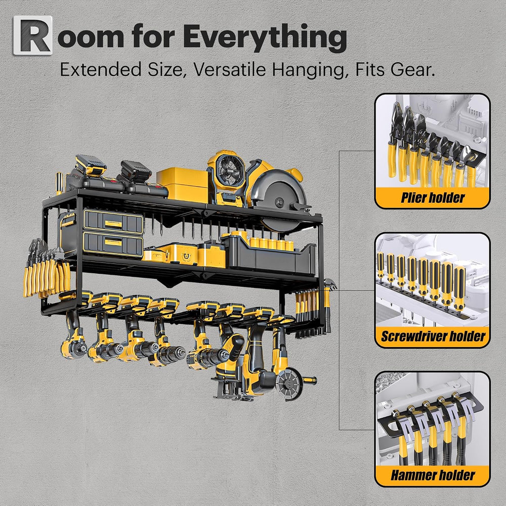 Spampur Power Tool Organizer Wall Mount, 15 Min Assembly, Maximum 150lb load