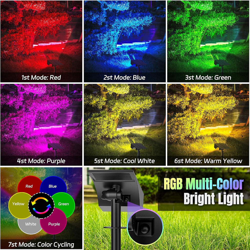 Solar Spot Lights Outdoor Color Changing 12 Pack Halloween Spotlight