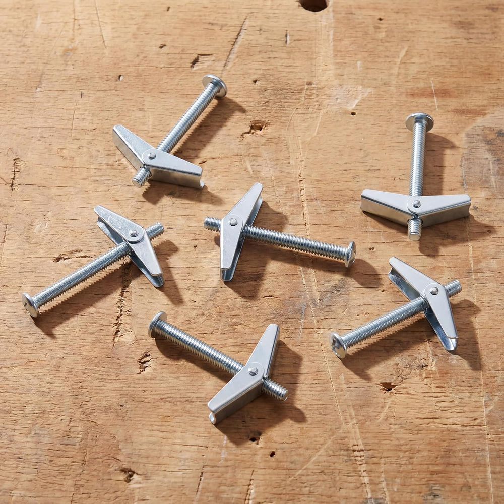 100-Pack 1/4" x 4" Toggle Bolts, Heavy Duty Spring Toggle Anchors f...