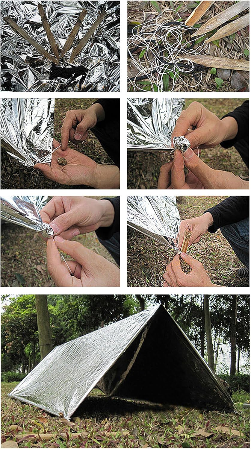 Emergency Foil Blanket 50 Pack Survival Thermal Mylar Reflective Blankets