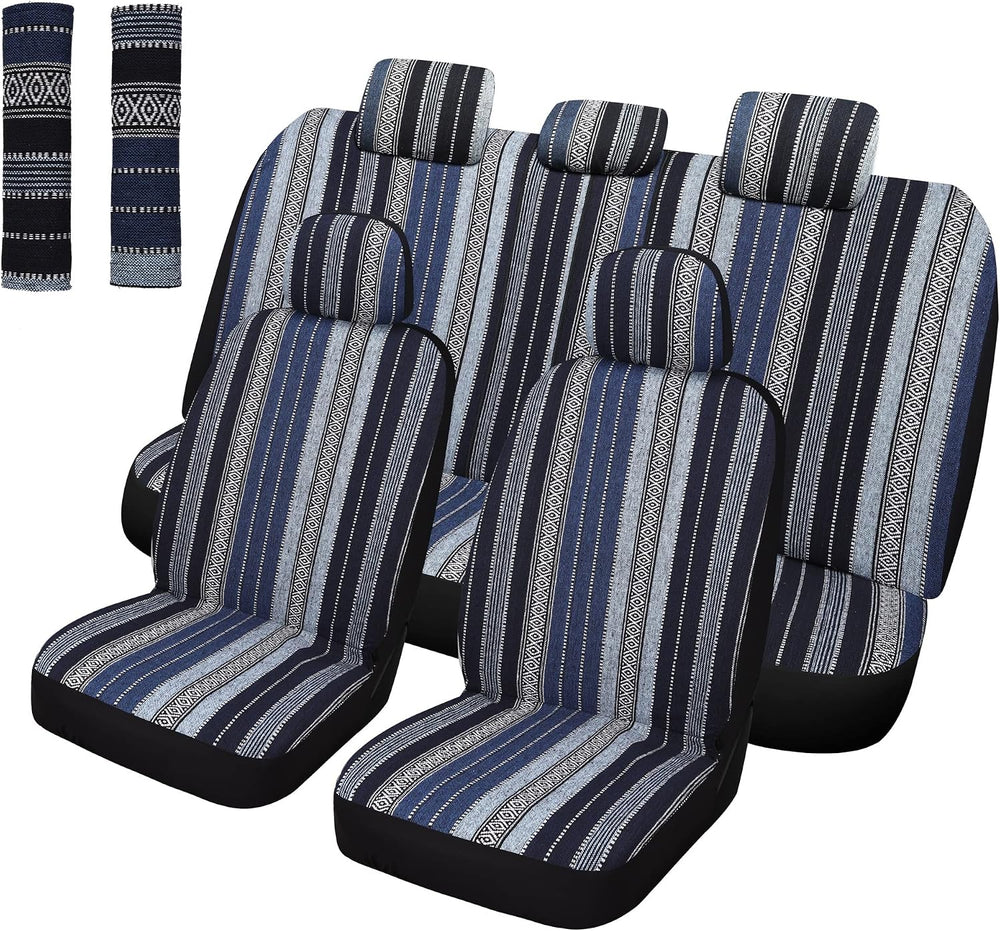 Pariitadin Baja Saddle Blanket Car Seat Covers Full Set with Seat Belt Pads, ...