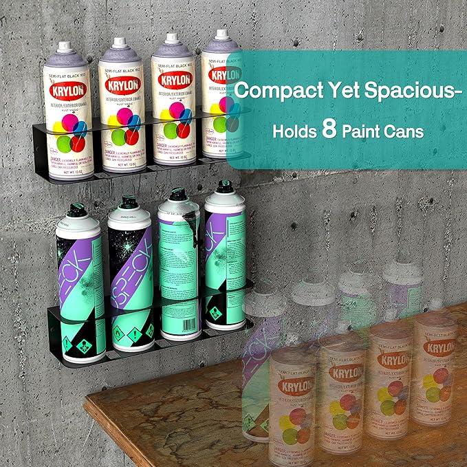 EVERHANGER Spray Can Holder, Wall Mount Spray Bottle Storage Rack Heavy Duty