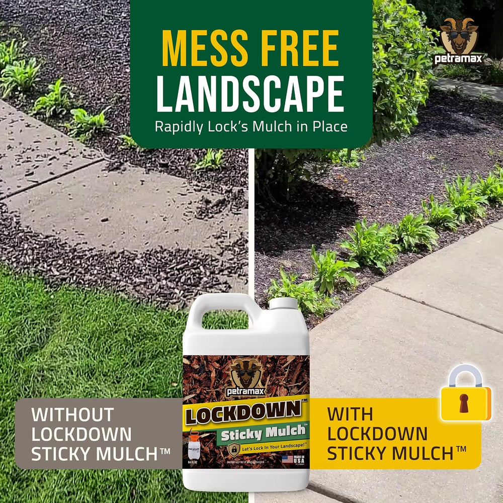 PetraMax Lockscape Rock and Mulch Glue for Landscaping, Ultra Conc. 64 oz