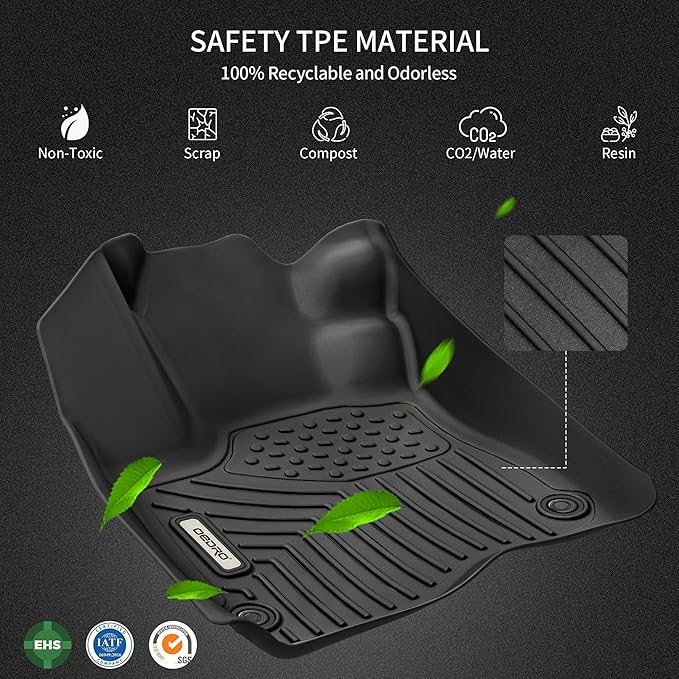 OEDRO Floor Mats Fit for Toyota Camry 2011-2007, Custom Fit Front & 2nd Row