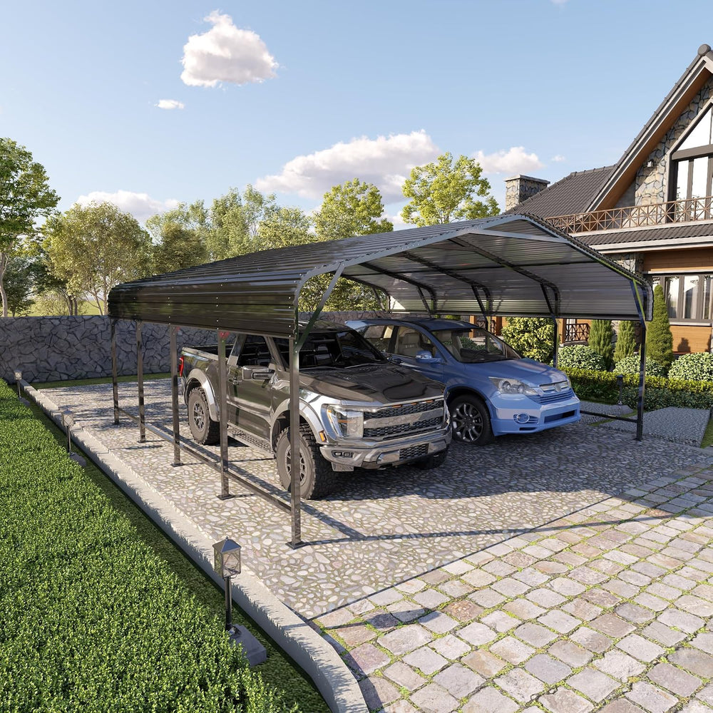 MNLR 20x20 FT Heavy Duty Metal Carport with Galvanized Steel