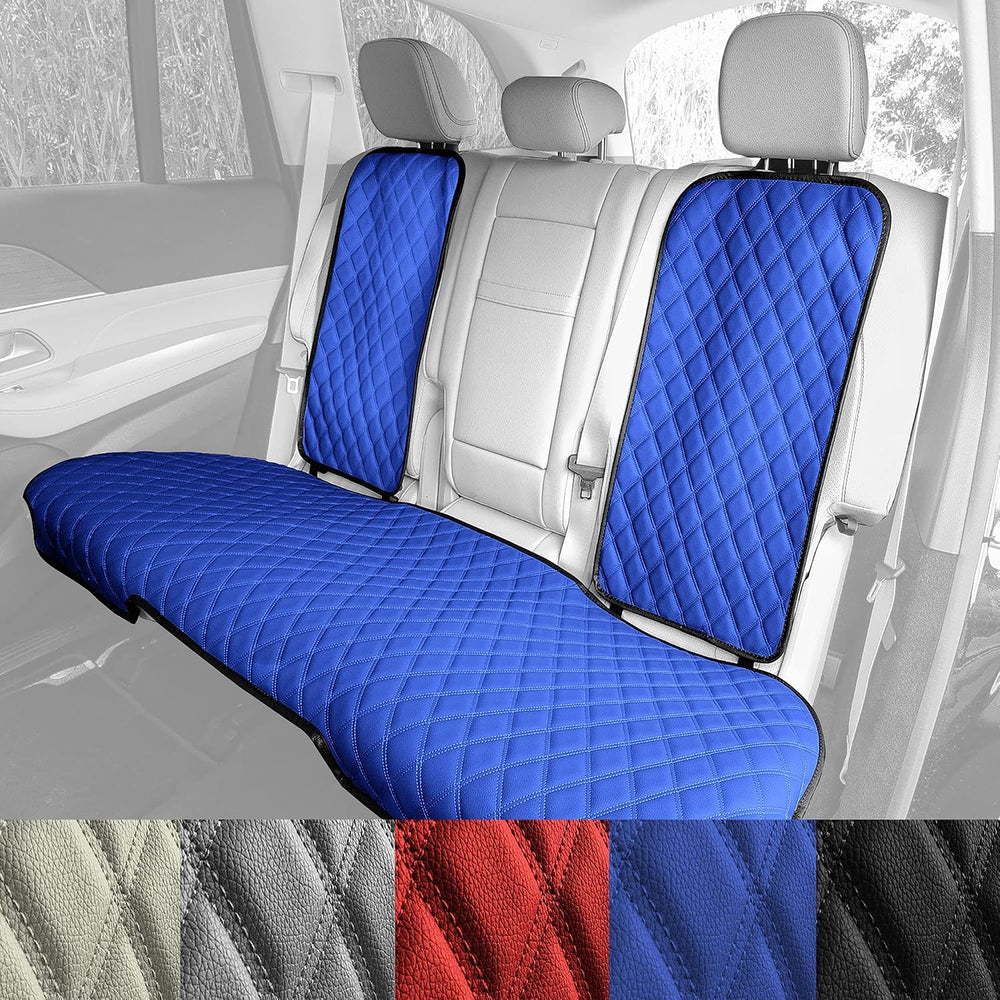 FH Group Car Seat Cushion Rear Set Black Faux Leather Automotive Seat Cushion...