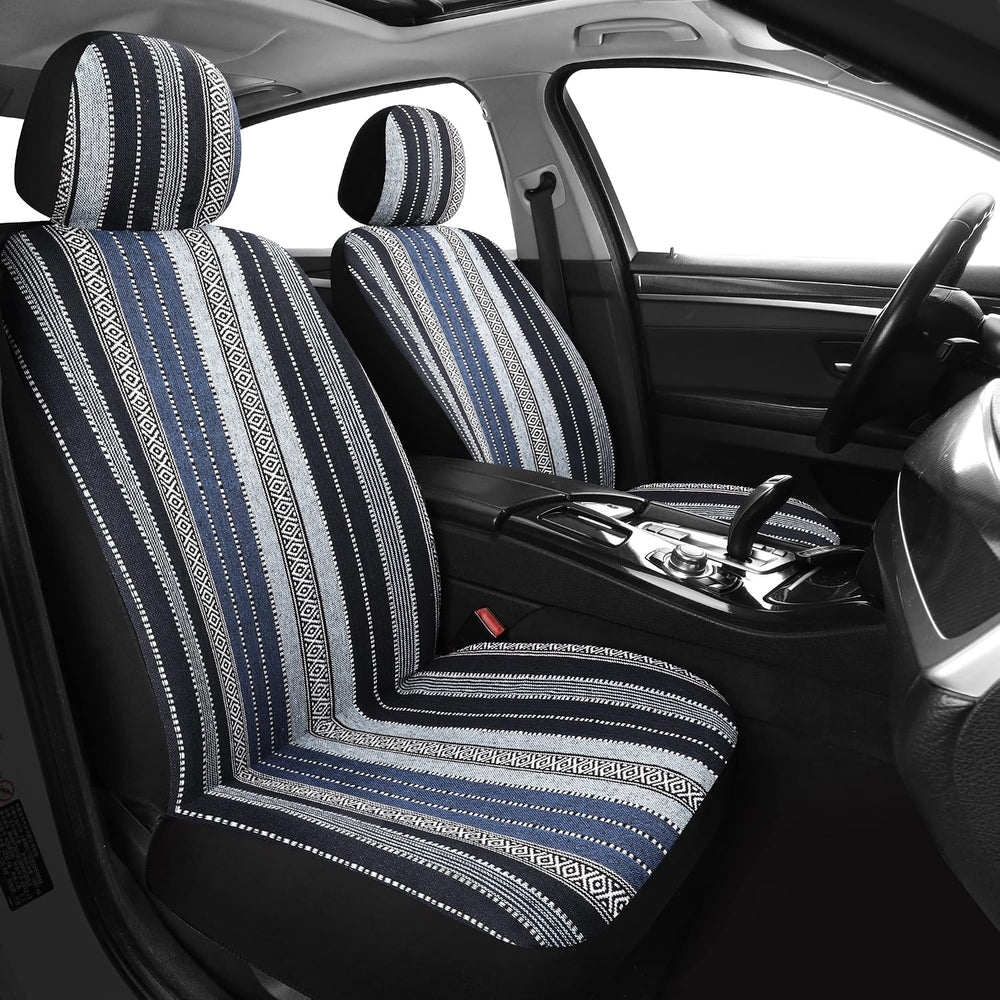 HAIYAOTIMES Baja Saddle Blanket Car Seat Covers Full Set with Seat Belt Pads,...