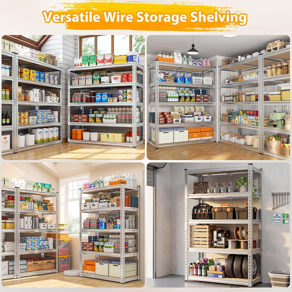REIBII Storage Shelves 2020LBS Garage Shelving Heavy Duty Metal Shelving Adju...