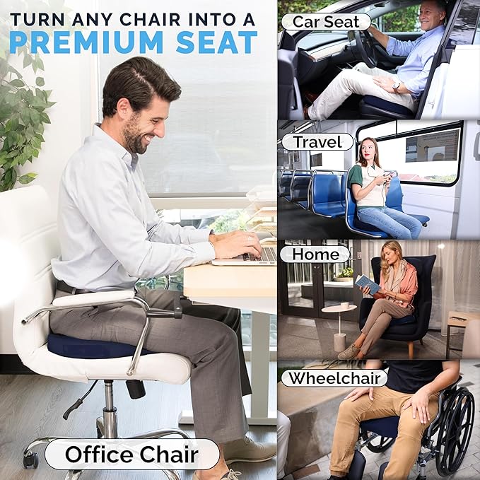 ComfiLife Gel Enhanced Seat Cushion – Office Chair Cushion – Non-Slip Gel &