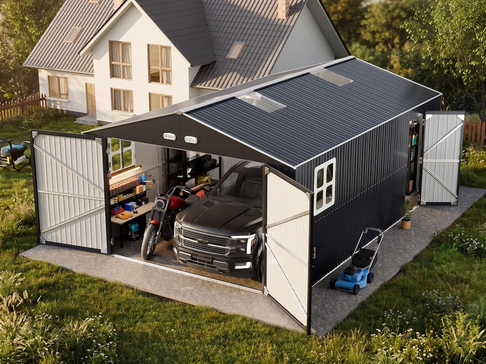 Military-Grade 13x20 FT Metal Garage Large Outdoor Storage Building Kits