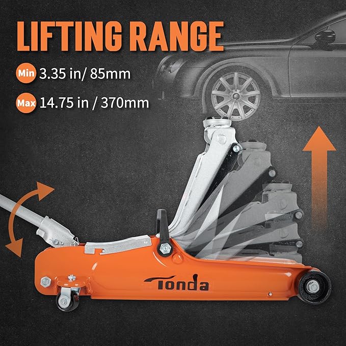 TONDA Low Profile Car Jack, 2.5 Ton Hydraulic Trolley Floor Jack