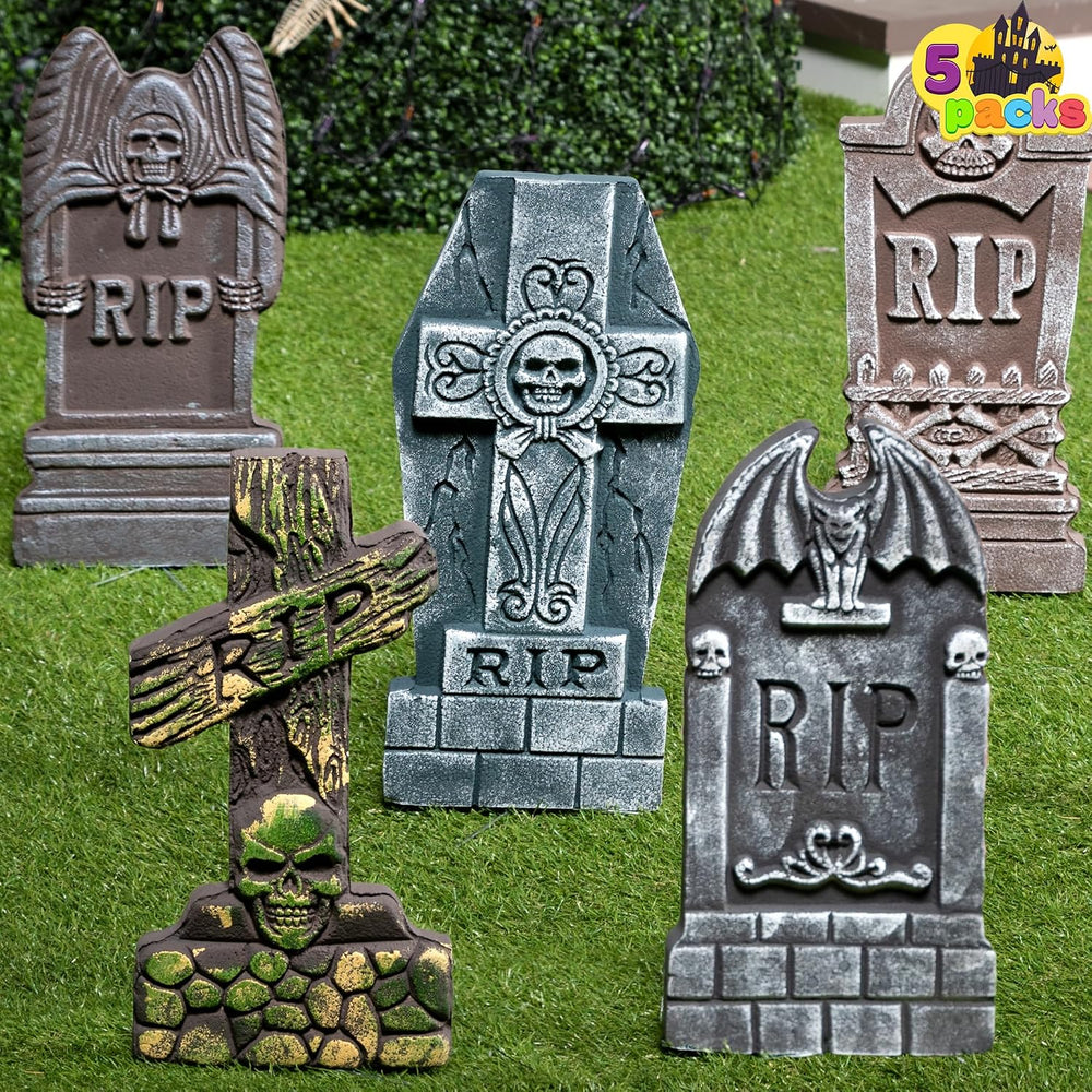 JOYIN 17โ Halloween Foam RIP Graveyard Tombstones (5 Pack), Halloween Tombsto...