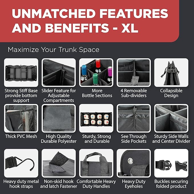 TRUNKCRATEPRO XL Premium SUV, Car Trunk Organizer