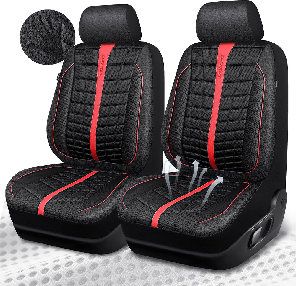 CAR PASS Leather Air Mesh Seat Covers for Cars, 3D Foam Leather Car Seat Cove...