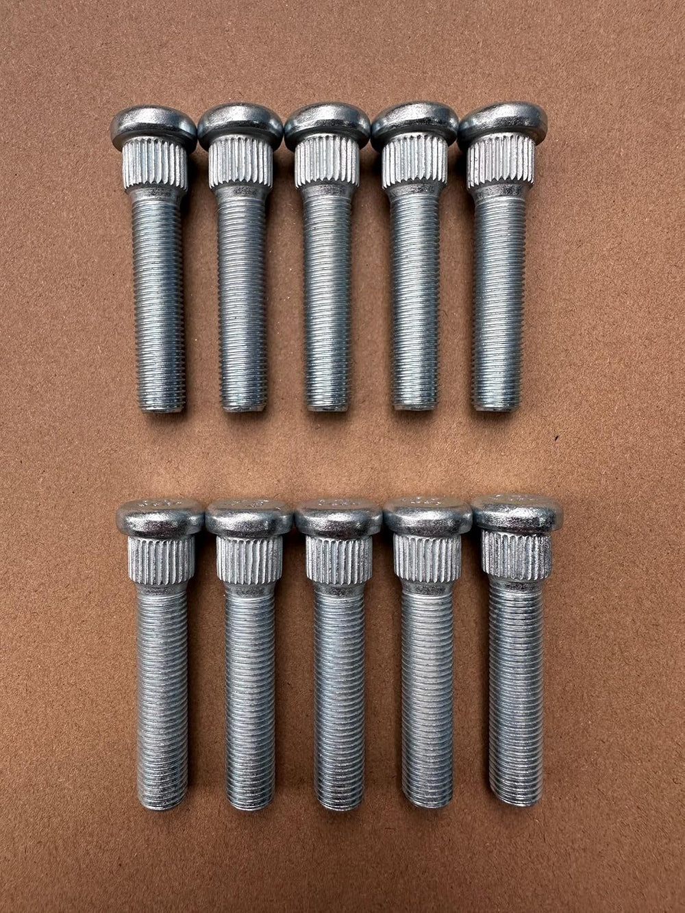 10PCS 1" Extender Longer 7/16-20 Serrated Wheel Studs 0.56 in. Knurl 2.3...