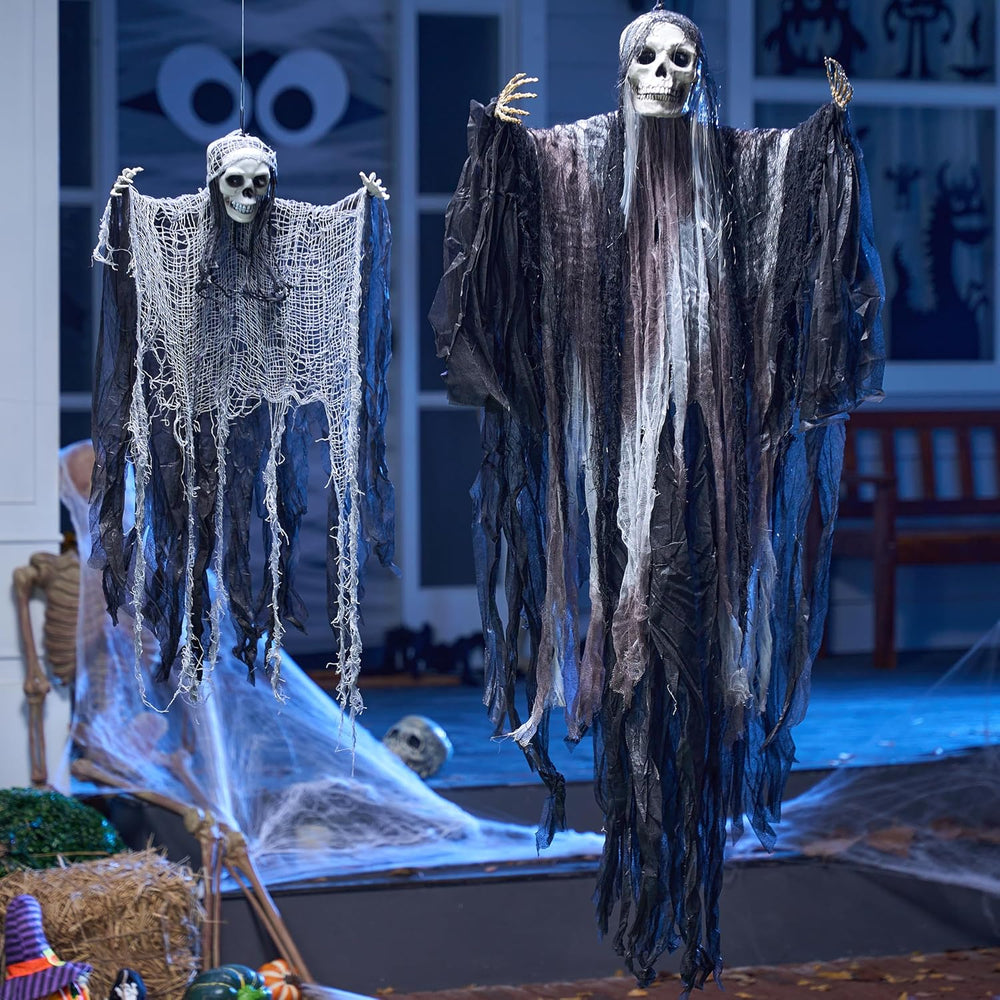 JOYIN 2 Pcs Halloween Hanging Grim Reaper Decorations Outdoor, Halloween Hang...