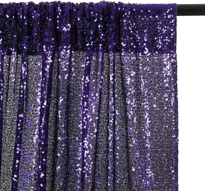 Poise3EHome Purple Sequin Backdrop, 10Ft x 10Ft Glitter Photography Backgroun...