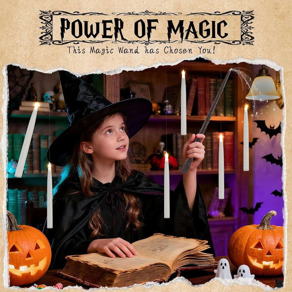 20PCS Floating Candles with Wand, Magic Hanging Candles, Flickering Warm Ligh...