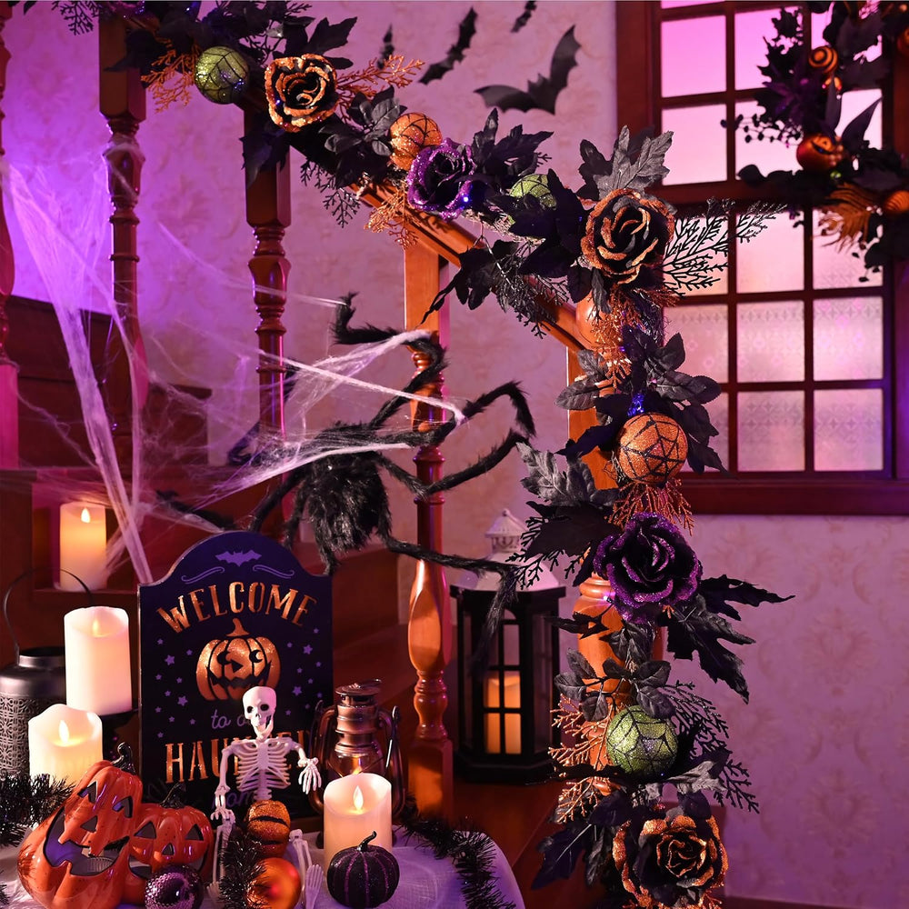 Valery Madelyn 6ft Pre-Lit Halloween Garland for Mantle Party Decorations