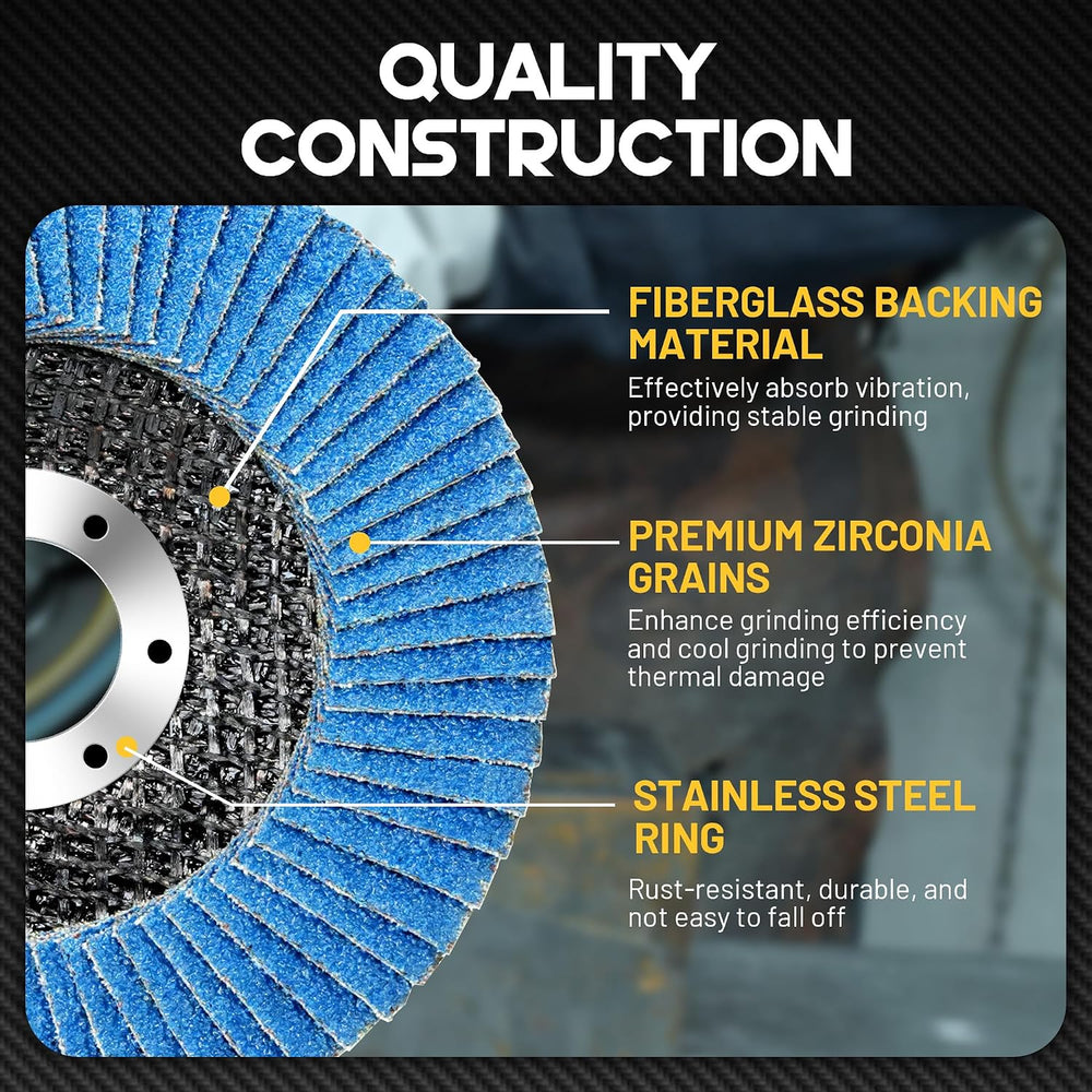 Flap Discs 4 1/2 for Angle Grinder 24 Pack, 40 Grit Type 29 Zirconia Grinding...