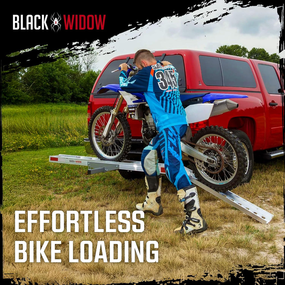 Black Widow Aluminum Dirt Bike Hitch Carrier with Ramp for Truck & SUV, 4...