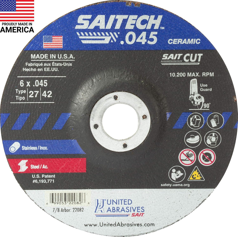 United Abrasives-SAIT 22082 Saitechโข High Performance Cut-Off Wheels (Type 27...