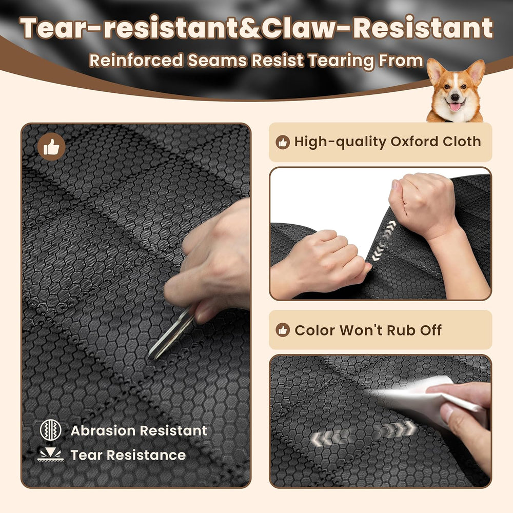 Hard Bottom Dog Car Seat Cover for Back Seat with Door Protector