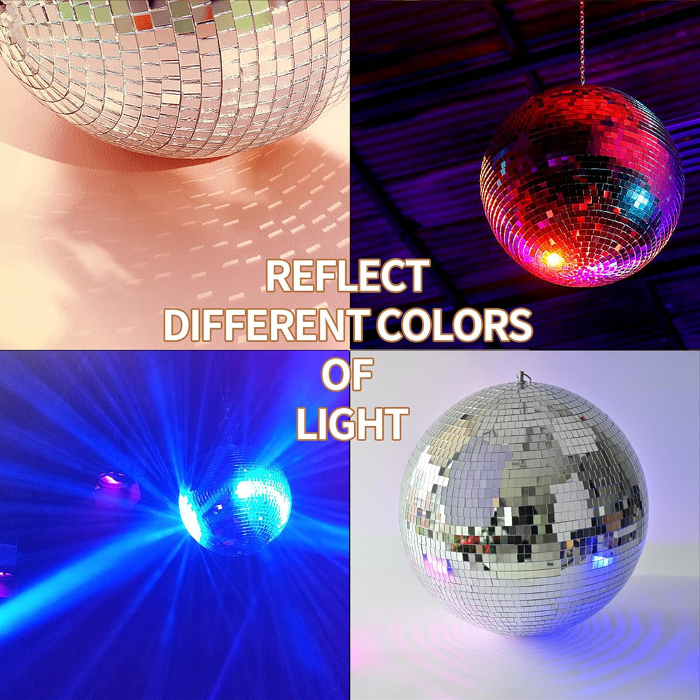 Large Disco Ball, 16 Inch Mirror Ball for Party Halloween Decor, Silver