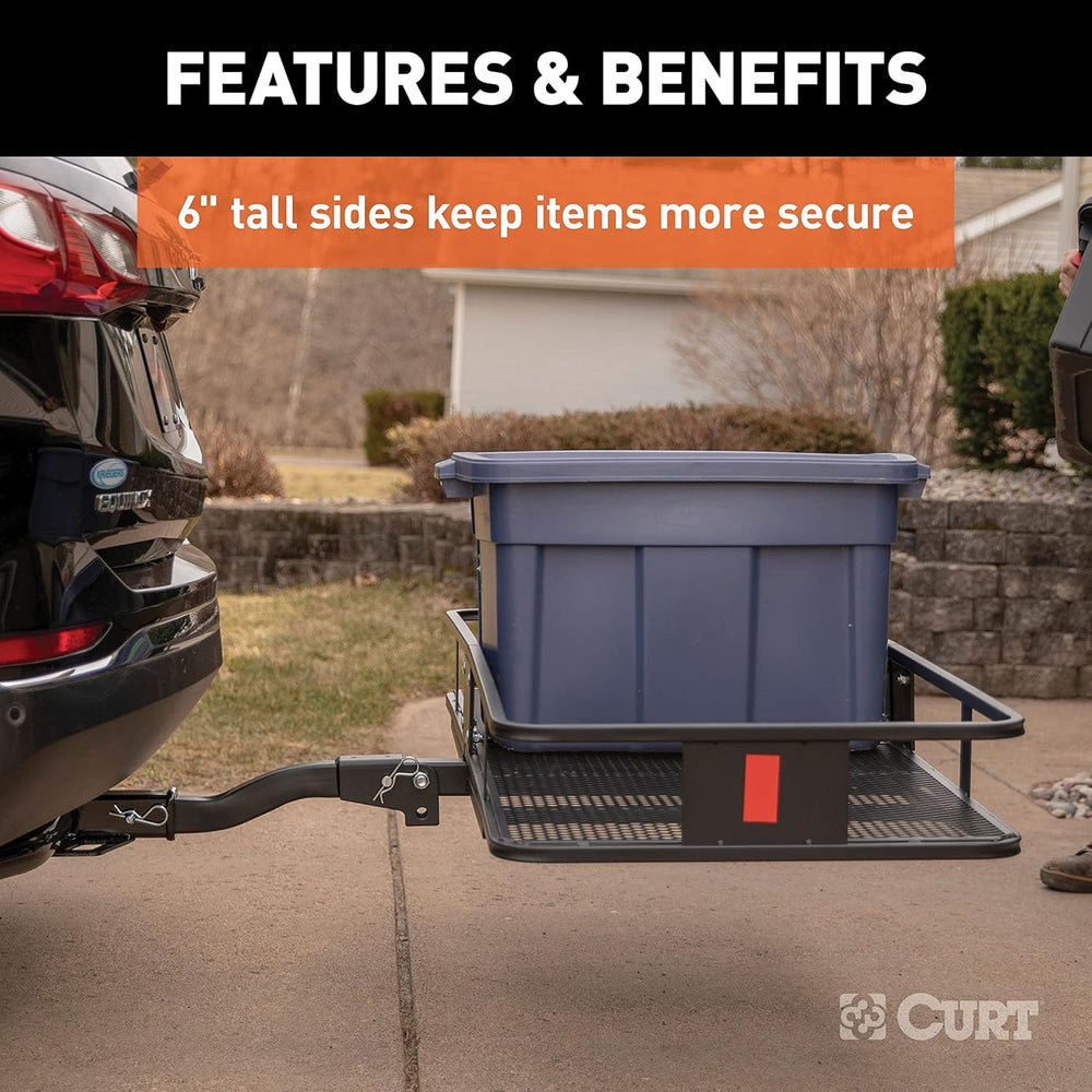 CURT 18153 Cargo Basket Hitch Trailer Hitch Cargo Carrier, 500 lbs. Capacity,...