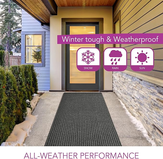 iCustomRug Spartan Weather Warrior Indoor/Outdoor Utility Ribbed Carpet Runner