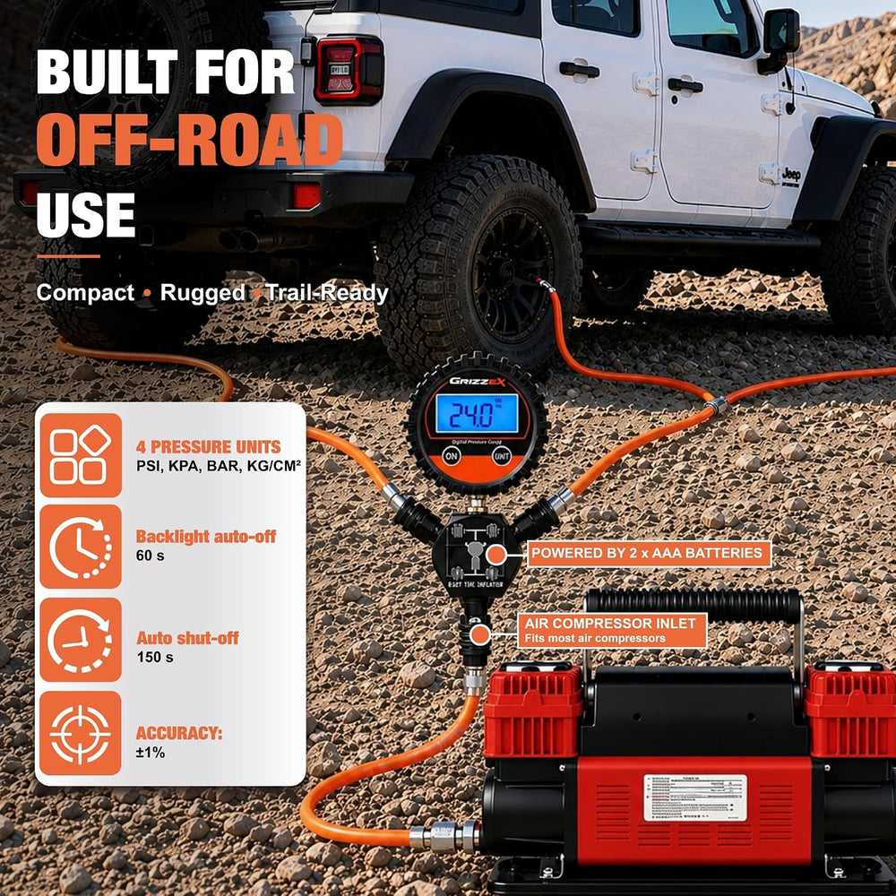 4 Way Tire Inflation Deflation System with Backlight