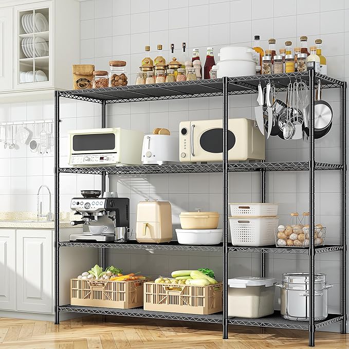 52.36''W Storage Shelves Metal Shelving Unit Load 1120LBS 4 Tier Wire...