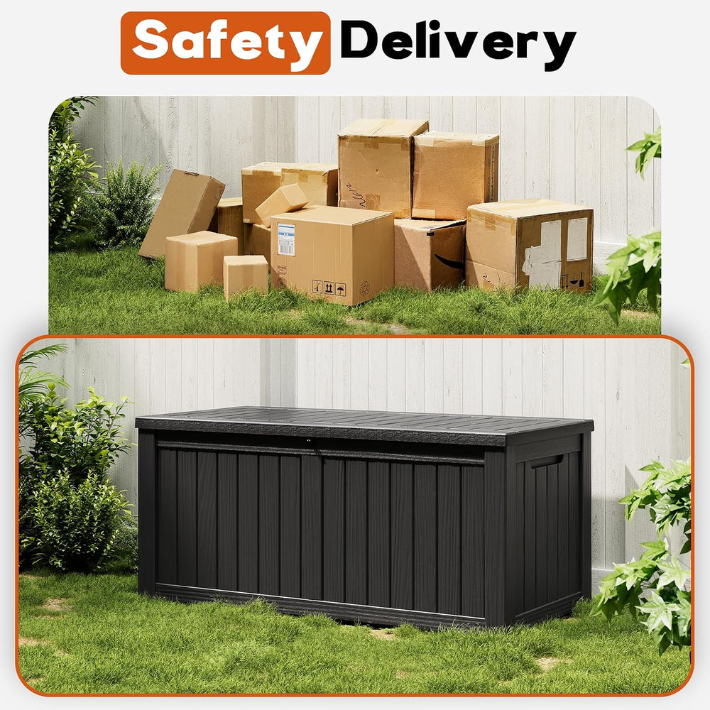 Outdoor Storage Box, Resin Deck Boxes Indoor and outdoor, Waterproof Storage ...