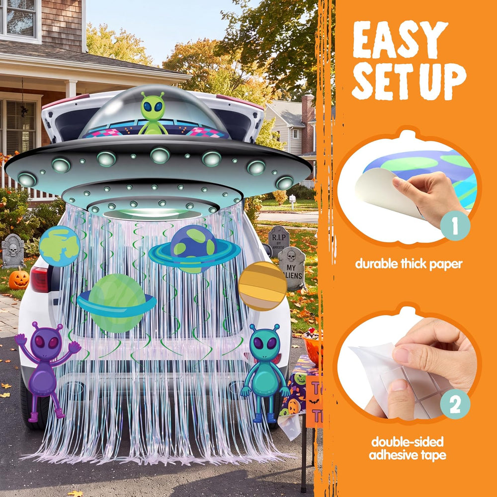 JOYIN Halloween UFO Aliens Trunk Or Treat Car Decorations Kit for SUV Outdoor...