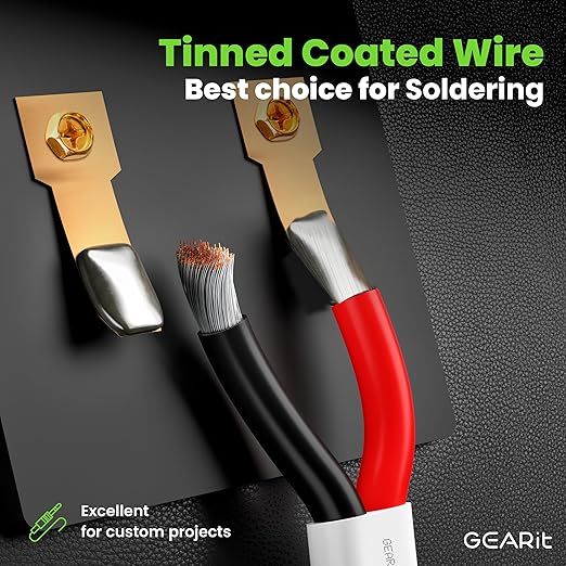 GEARit 10 Gauge Marine Wire, 10/2 AWG Marine Grade Tinned Copper Oxygen Free