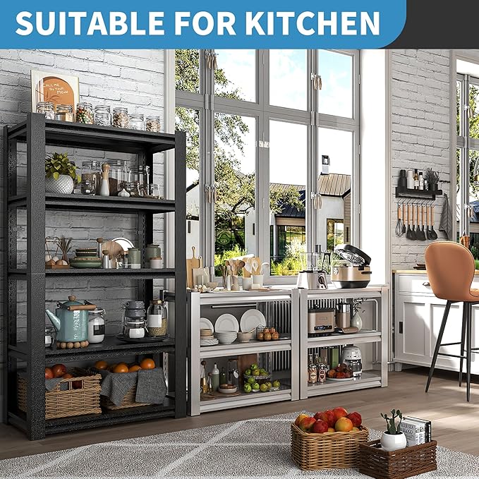 31.5" H Metal Storage Shelving, 1500LBS Heavy Duty Shelves Unit, Adjusta...