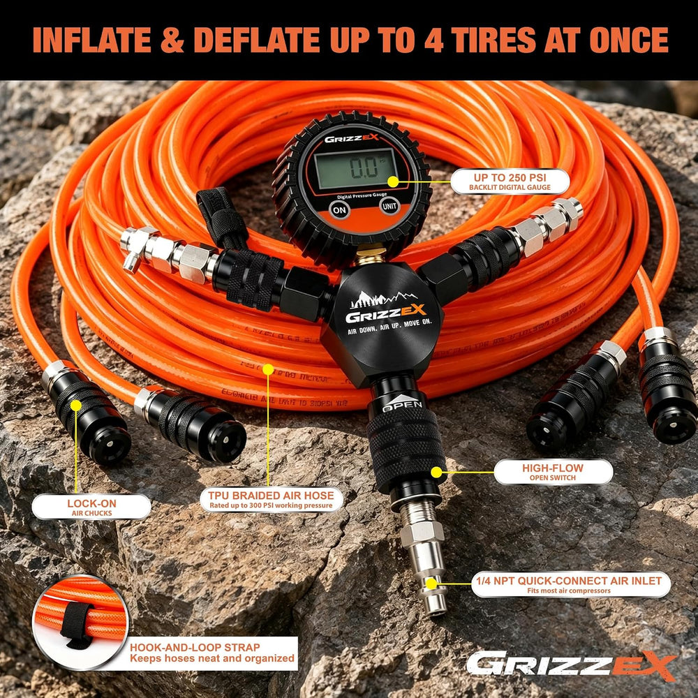 4 Way Tire Inflation Deflation System with Backlight