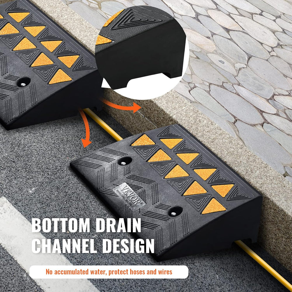 VEVOR Rubber Curb Ramp 5" Rise Height 2 Pack, Heavy-Duty 33069 lbs/15 T ...
