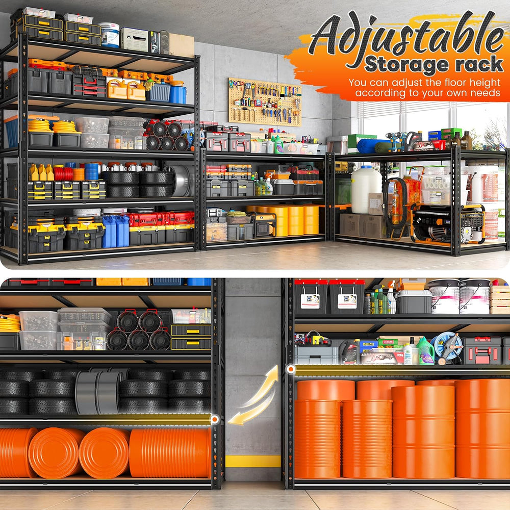 REIBII 48" W Garage Shelving for Warehouse, 3080LBS Heavy Duty Shelving