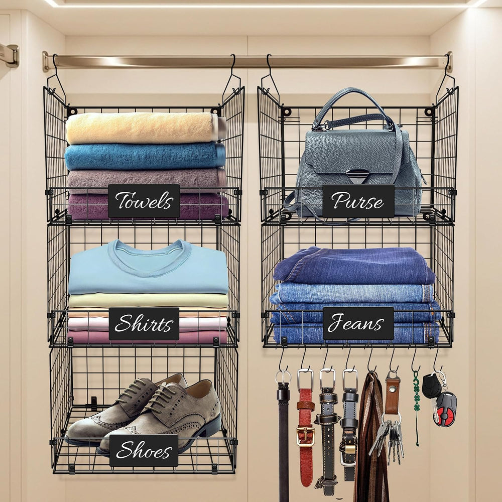 DECOLURE 5-Tier Adjustable Hanging Closet Organizer โ Maximize Hanging Storag...