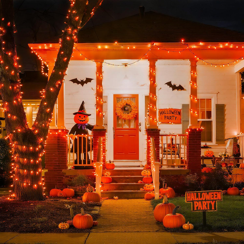 JMEXSUSS 500 LED Halloween Lights Outdoor, Orange String Lights Plug in