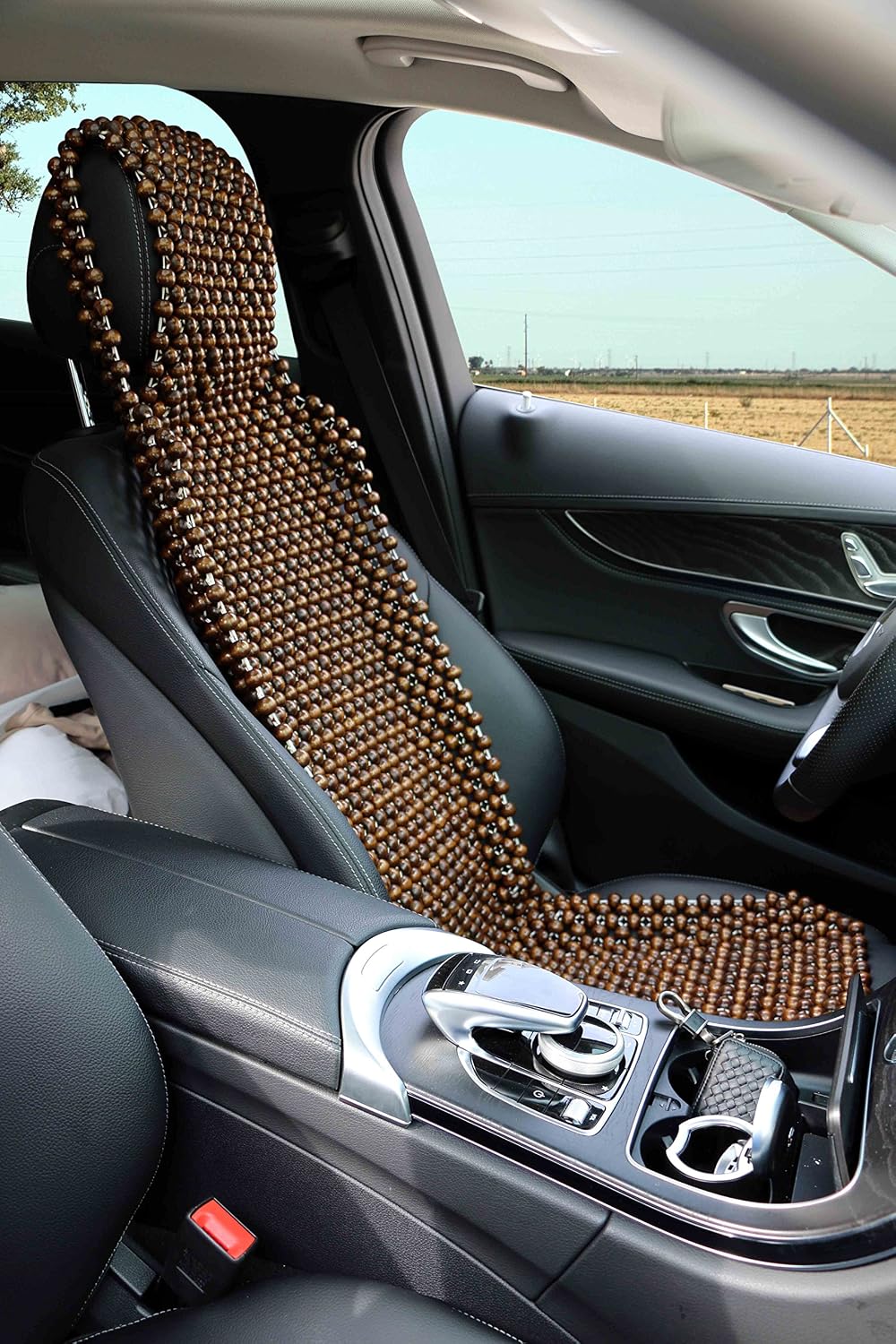 Natural Wood Beaded Seat Cover Massaging Cooling Cushion for Car Truck. Keeps...
