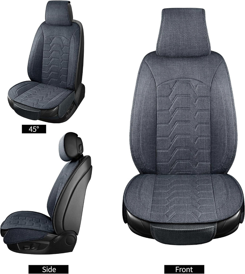 Linen Front Car Seat Covers Cloth Fabric Seat Protectors