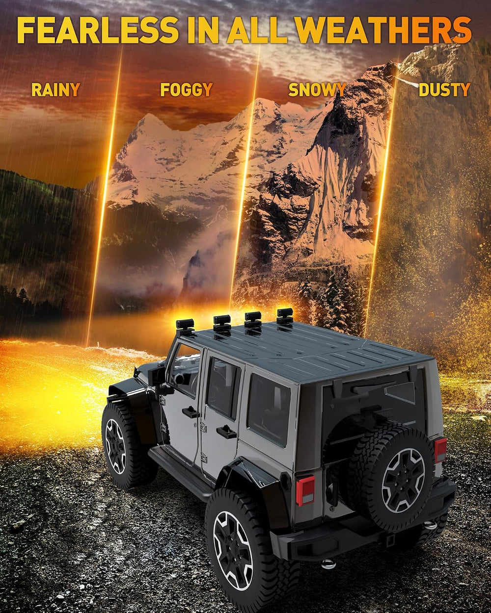 NAOEVO 7 Inch Amber LED Light Bar, 240W 24,000LM LED Fog Lights, Amber