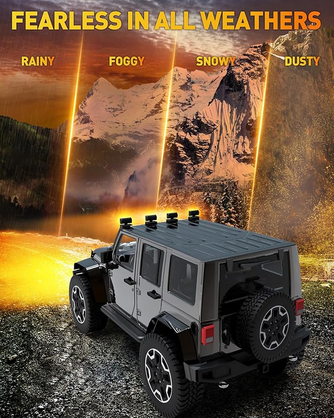 NAOEVO 7 Inch Amber LED Light Bar, 240W 24, 000LM Offroad Fog/Driving Lights